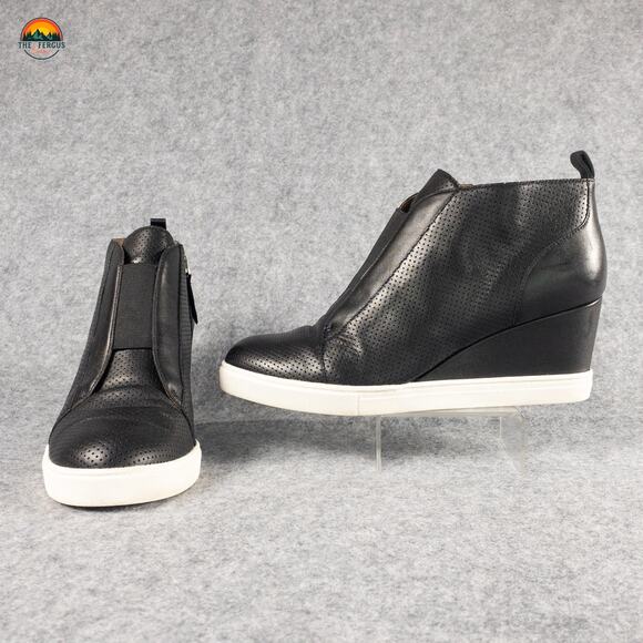 Linea Paolo Felicia Bootie Black Platform Wedge Leather Baddie Women's Sz 8.5 M - Picture 1 of 11